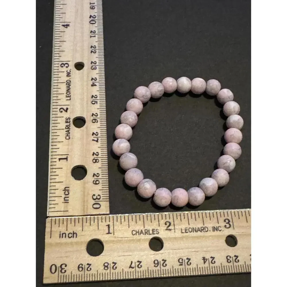 Elegant Pink Stone Beaded Bracelet j353